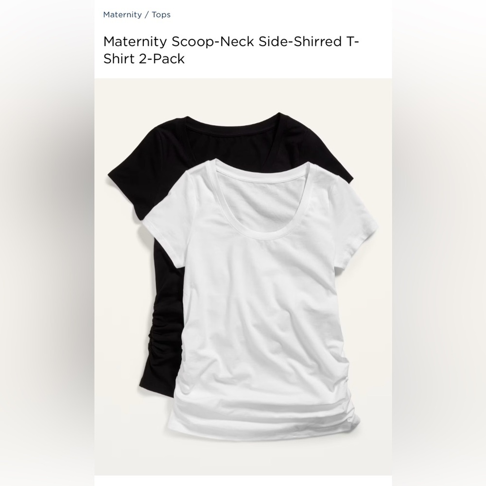 Maternity tee 2-pack, black and white, size L